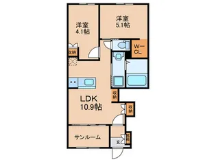 フローラリア原【1階】の間取り