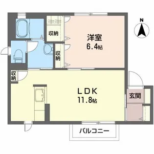 ディアス咲田【1階】の間取り