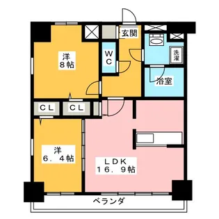 プレスティ則武【9階】の間取り