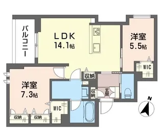 ルクセール タカバ【2階】の間取り