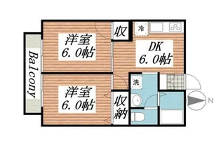 メイプルコート立川【2階】の間取り