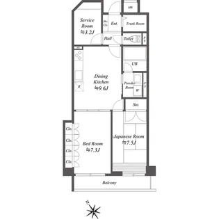 ブルームライフ戸田公園【2階】の間取り
