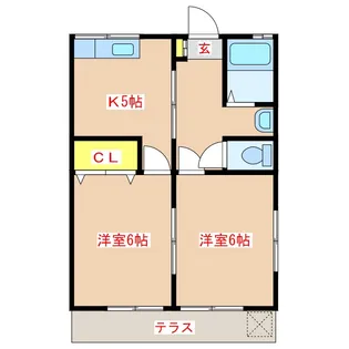 コーポクレイドル【1階】の間取り