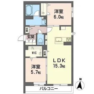 プラム シトレース【2階】の間取り