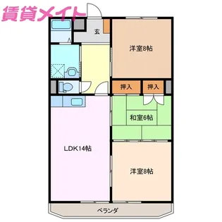 アバンハウスII【6階】の間取り