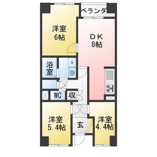 本厚木ハイツ【4階】の間取り