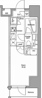 PREMIUM CUBE 品川戸越 DEUX【6階】の間取り