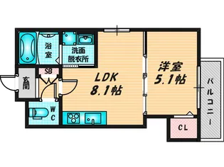 クリエオーレ吉田【1階】の間取り