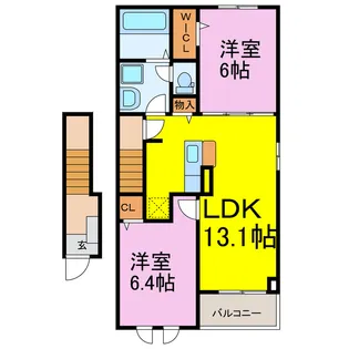 川口アパート【2階】の間取り