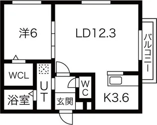 クラリス南平岸II【1階】の間取り