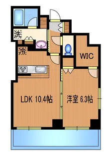 クレール千代田岩元町【6階】の間取り