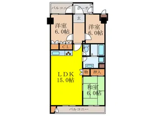 桃山台グランドマンションD3棟【6階】の間取り