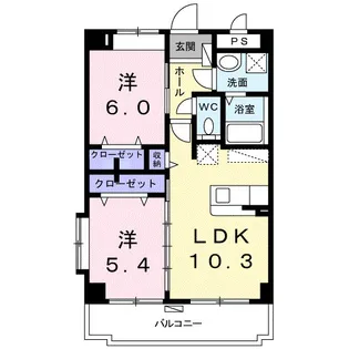 ケイティーエム【4階】の間取り