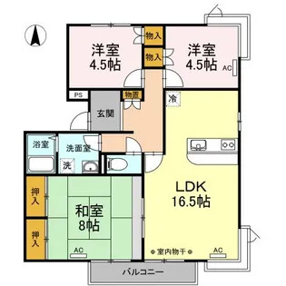 ダイヤハイツしの B【2階】の間取り