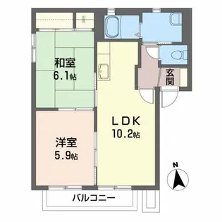 リス・ブランA【2階】の間取り