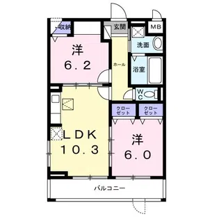 フォレストコート南太秦【1階】の間取り