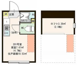 ハーモニーテラス豊島V【2階】の間取り