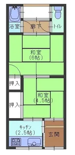 堺市西区上野芝向ケ丘町1丁アパート【1階】の間取り