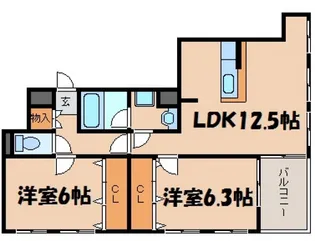 パレドゥロセアン【3階】の間取り