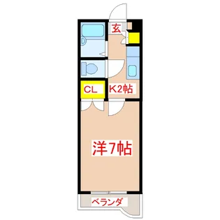 パークサイド岡元【3階】の間取り