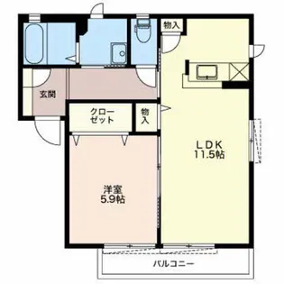 ビューテラス弐番館B【1階】の間取り