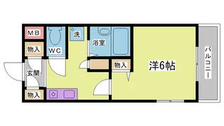 バッハレジデンスKOBE WEST A【4階】の間取り