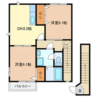 ミレニアJ・K I【2階】の間取り