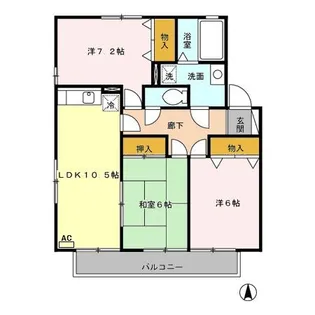 アズール若楠 A棟【2階】の間取り