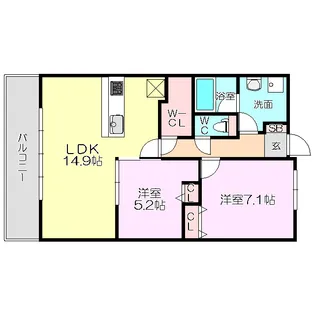 ルーセント菅原【5階】の間取り