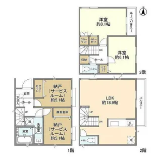 埼玉県さいたま市緑区東浦和6【一戸建】の間取り