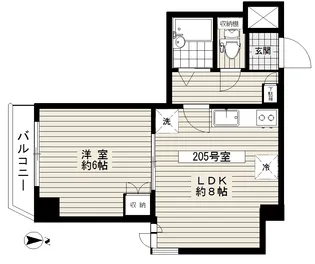 ヴェラハイツ神楽坂【2階】の間取り