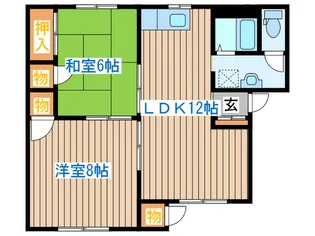 ハイツリビエラ【1階】の間取り