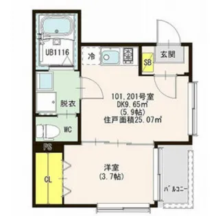 ラ・カーサ仙台【1階】の間取り