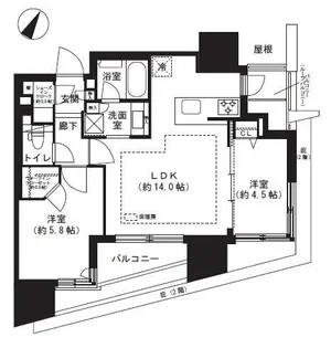 クレストラフィーネ旗の台【3階】の間取り
