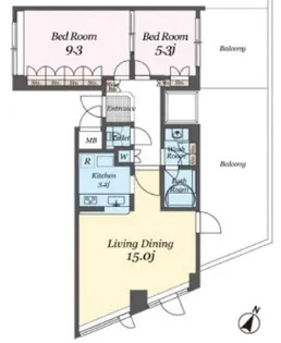 パシフィックレジデンス目黒本町【6階】の間取り