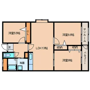 エフォール【5階】の間取り