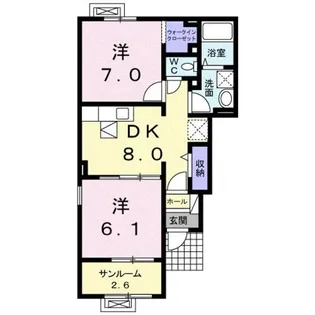 ラ・シンティランテII【1階】の間取り