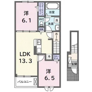 グレイスフル キノミヤ 331【2階】の間取り