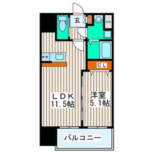 シティタワー二十人町【5階】の間取り