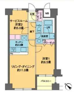 カスタリア茅場町【8階】の間取り