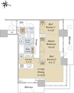 パークタワー西新宿【21階】の間取り