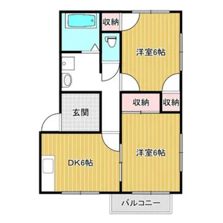 プレジール浜野B棟【2階】の間取り