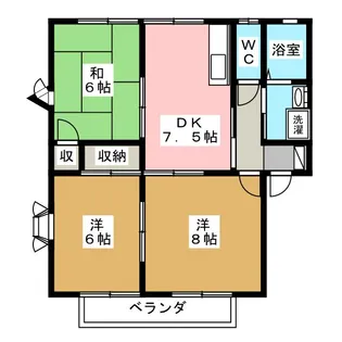 グリーンハイツベル B棟【2階】の間取り