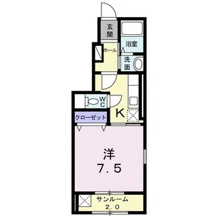 新潟県長岡市旭岡2【アパート】の間取り