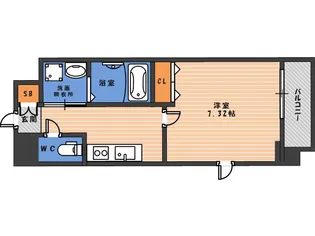 クローバー・ソレイユ南田辺【2階】の間取り