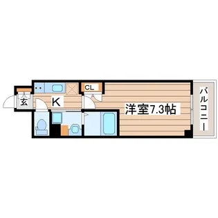 レジディア仙台上杉【10階】の間取り