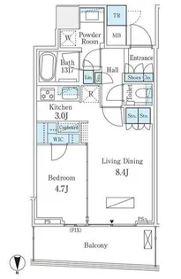 東京都中央区晴海2【マンション】の間取り
