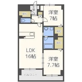 ラ・シルフィード博多駅南【6階】の間取り