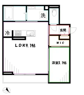 ソレール西久保【1階】の間取り