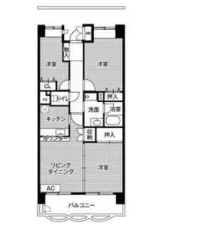 ビレッジハウス潮見タワー1号棟【4階】の間取り
